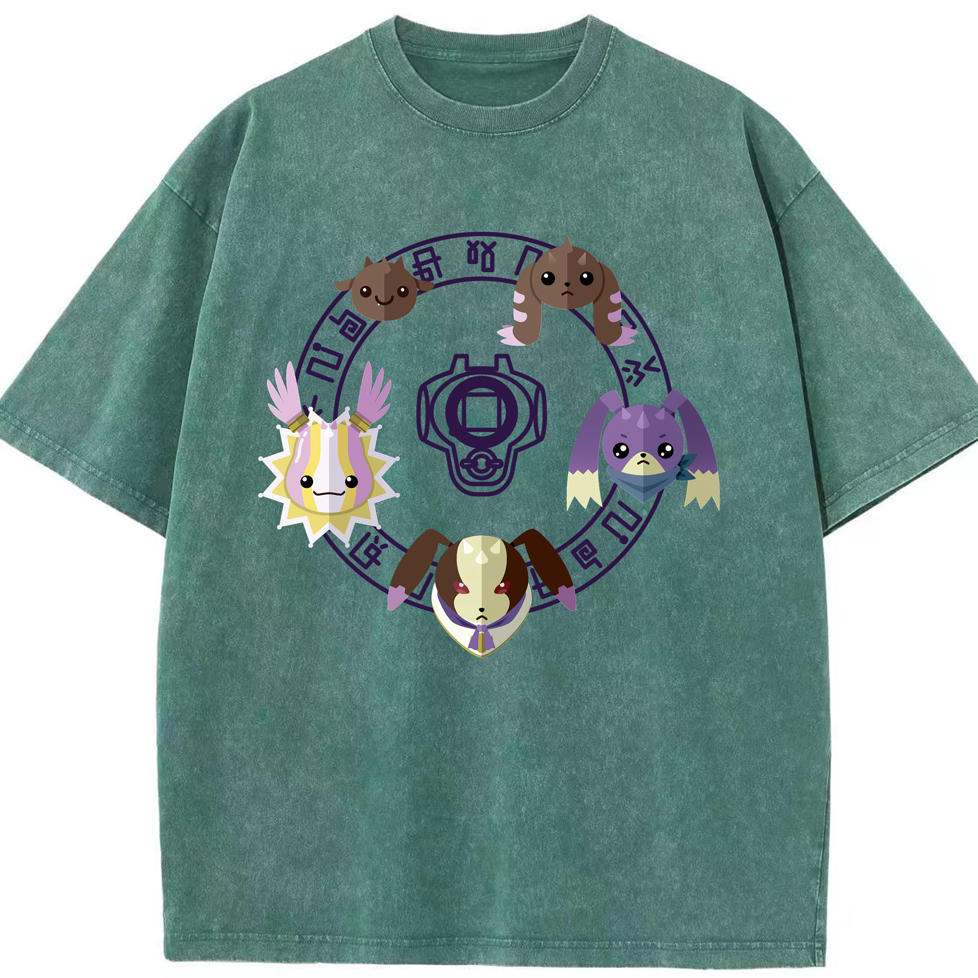 （画像用） Digimon デジタルモンスター/デジモン 綿100% ヴィンテージ風 半袖Tシャツ（フロントプリント）